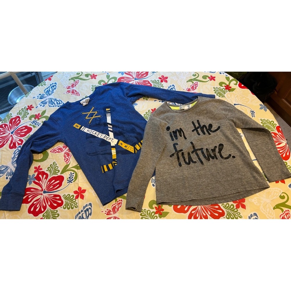 Lot of 2 Long Sleeve t-Shirts 4T Joah Love "I'm the Future" & Bottlecapps Hockey